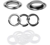 (Gunmetal Black, 10pcs) 30mm Brass Eyelets with Plastic Washers, Durable Rust Proof Grommets Craft Eyelets for Curtains Poles, Pool Cover, Tarpaulin, Banners