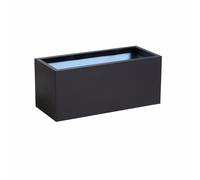 Gunmetal Black Galvanised Zinc Rectangular Garden Planter Pot 100cm Primrose Black One Size