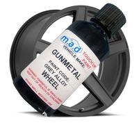 GUNMETAL GREY Alloy Wheel Touch-Up Repair Kit - 30ml Gloss Finish Paint with Brush for Curbing Scratches & Scuffs - Chip-Resistant, Made with Helios Formula (PAINT + PRIMER + LACQUER)