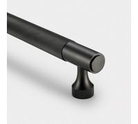 Gunmetal Grey Knurled Cabinet T Bar Handle - Solid Brass - Hole Centre 128mm - Se Home