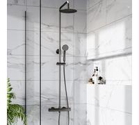 Gunmetal Grey Thermostatic Bar Mixer Shower Set with Slide Rail Kit & Hand Shower - Arissa