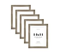 Gunmetal Ornate Picture Frame 14x11 With A4 Mount for Photos - Wall & Table Display, Landscape or Portrait, 5 Pack