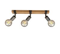 Gunmetal Wood 3xE27 25W Requires Bulb Spotlight Briloner Dark Grey One Size