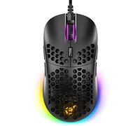 GUNMJO Gram Honeycomb Shell Wired RGB Gaming Mouse, PC Gaming Mouse with 8 Buttons and Up to 10,000 DPI, Computer Mice for PC Gaming, Black Color