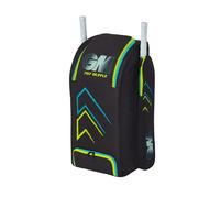 Gunn & Moore GM Cricket Duffle Duffel Bag | 707 | Two Full Size Bat Pockets | Shoe Tunnel | Tough 600 Denier Polyester | Medium - 85 Litres | Black, Cyan & Fluro