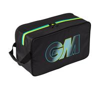 Gunn & Moore GM Cricket Golf Shoes Bag | Boots Sports Footwear | Side Pocket | 1 Pair Capacity | Tough 600 Denier Polyester | Black, Cyan & Fluro