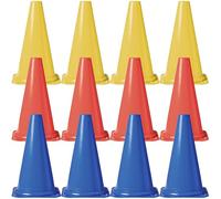 Gunn & Moore GM | 12 Training Cones - Assorted Multi-Colour Yellow Red Blue | One Size 12"