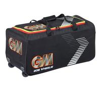 Gunn & Moore GM | 606 Wheelie Cricket Bag Holdall | Enginneered Wheel Housing | Padded Carry Handles for Comfort | Volume - 67 litres | Tough 600 Denier Polyester | Black Red & Yellow