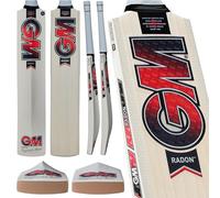 Gunn & Moore GM Cricket Bat | Radon | Prime English Willow | DXM, ToeTek, Grained DuraCover | Size 1 Suitable for Players 120-129cm / 3' 11" - 4' 3"