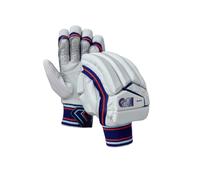 Gunn & Moore GM Cricket Batting Gloves | Mana | Lightweight Back of Hand Design | Calf Leather Palm | Youths Left Handed | Approx Weight per Pair 470 g, White