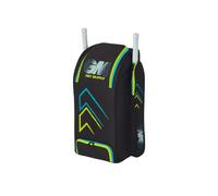 Gunn & Moore GM Cricket Duffle Duffel Bag | 707 | Two Full Size Bat Pockets | Shoe Tunnel | Tough 600 Denier Polyester | Medium - 85 Litres | Black, Cyan & Fluro