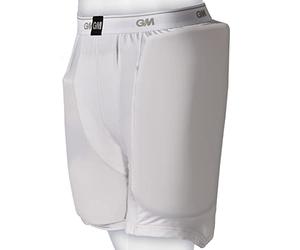 Gunn & Moore GM | Cricket Protective Shorts | 909 | Special Blend Stretch Cotton with Elastic Waist for Comfort Fit | Integral Pouch for Box Abdo Guard | White | Small Adult for Waist 30-32"