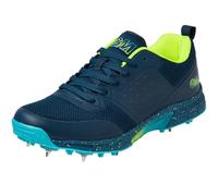 Gunn & Moore GM Cricket Shoe | Aion | Premium Breathable Microfibre Navy PU Upper | Two-Tone TPU Outsole | Steel Spikes with Moulded Pimples | Size UK Junior 2 EU 34 Approx Foot Length 206 mm
