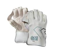 Gunn & Moore GM Cricket Wicket Keeping Keeper Gloves | 606 | PU Faux Leather Back of Hand | PU Lining & Pimple Rubber Palm | Adult | 1 Pair, White