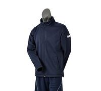 Gunn & Moore GM | Mens Cricket Performance Training Leisure Jacket | 100 Percent Polyester Jersey Anti-Pill Fleece | Full-Length Zip Toggle Pull Waist | GM Logo | Navy Blue | Small - 34-36" Chest