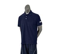 Gunn & Moore GM | Mens Cricket Performance Training Polo Shirt | 100 Percent Cotton Pique Knit | Button Collar | GM Logo | Navy Blue | Medium Juniors - 26-28" Chest