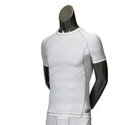 Gunn & Moore GM Men's Teknik Base Layer Short Sleeve Shirts - White/Silver, Medium