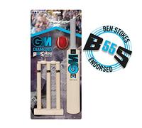 Gunn & Moore GM Mini Wooden Cricket Bat & Stumps Set, BS55 Ben Stokes Range - Please Note Very Small Size