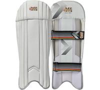 Gunn & Moore GM Rival 909 Cricket Wicket Keeper Keeping Pads | PU Facing with High Density Foam & Cane Face Filling | Mesh Instep | Adult | Approx 1.25 kg per Pair | 1 Pair | White | with GM Logo