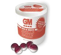 Gunn & Moore GM Cricket Training Ball, Skills Ball Bucket & 24 Skills Balls, Red/White, Size Senior/Adult/Mens & Boys Aged 13 and Over