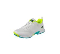 Gunn & Moore Unisex Kryos Cricket Shoe, White, Fluro Yellow, Blue, 1 UK