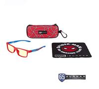 Gunnar Gaming and Computer Eyewear | Cruz Kids Large (age 12+) |Frame Colour: Spider-Man, Lens Tint: Amber (Blocks 65% Blue Light & 100% UV Light) | Patented lens | Reduce eye strain & dryness