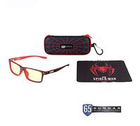 Gunnar Gaming and Computer Eyewear | Cruz Kids Large (age 8-12) |Frame Colour: Spider-Man Miles Morales, Lens Tint: Amber (Blocks 65% Blue Light & 100% UV Light) | Patented lens