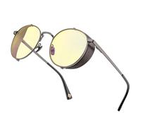Gunnar Gaming and Computer Eyewear - Fallout Lucky 38 - Frame Colour: New Vegas Alloy, Lens Tint: Amber/Sun Shift (Blocks 65% to 90% Blue Light & 100% UV Light) - Blue Light Blocking Glasses