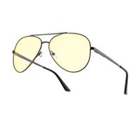 Gunnar Gaming and Computer Eyewear - Maverick, Frame Colour: Gunmetal, Lens Tint: Amber (Blocks 65% Blue Light & 100% UV Light) - Blue Light Blocking Glasses - Patented lens