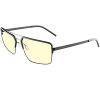 Gunnar Gaming and Computer Eyewear - Pinnacles, Strata Collection - Frame Colour: Onyx/Silver, Lens Tint: Amber (Blocks 65% Blue Light & 100% UV Light) - Blue Light Blocking Glasses
