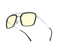 Gunnar Gaming and Computer Eyewear | Stark Industries Edition |Stainless Steel frame, Lens Tint: Amber (Blocks 65% Blue Light & 100% UV Light) | Patented lens | Reduce eye strain & dryness