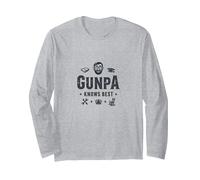 Gunpa Knows Best: Wise Grandfather's Life Lessons Long Sleeve T-Shirt, Adult Unisex, Heather Grey, M