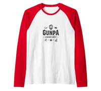 Gunpa Knows Best: Wise Grandfather's Life Lessons Raglan Baseball Tee, Men, Red/White, M