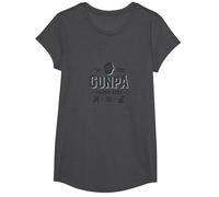 Gunpa Knows Best: Wise Grandfather's Life Lessons T-Shirt, Girls, Dark Heather Grey, Medium