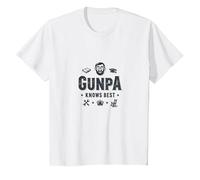Gunpa Knows Best: Wise Grandfather's Life Lessons T-Shirt, Kids, White, 4 Years