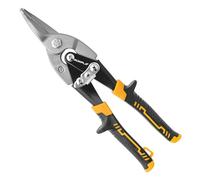 Gunpla 10 Inch Aviation Snips CR-V Metal Sheet Cutting Tin Snip, Straight Cut Ergonomic 250mm Hand Tool Offset with Smooth Vertical Snipping Heavy Cuts Sheers, Lock System and Rubber Handle