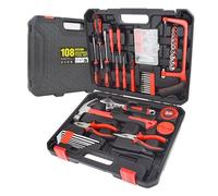 Gunpla 108pcs Tool Kit Home Professional Hand Tools Set, DIY Essential Fixing Repair Maintenance Accessories Toolkit Box with Storage Blow Case Toolbox
