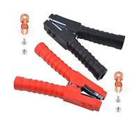 Gunpla 2 Pieces 600Amp Booster Battery Cable Clips 150mm Red Black Insulated Electrical Crocodile Alligator Jump Lead Clips Nickel Coated Large Test Clamps for Car