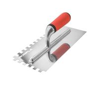 Gunpla 280x130mm Tile Trowel Square Notched Spreader Tool Comfortable Rubber Handle Grip, Tiling Trowel Notch Masonry Spreading Adhesive Mortar Teeth Trowels for Floor Wall Construction Bond Coverage