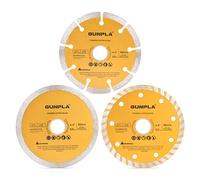Gunpla 3 Pieces 4-1/2 inch Diamond Cutting Blade Continuous Segmented Turbo Rim Dry Wet Circular Saw Cutter Angle Grinder Disc 7/8 inch Arbor with Reducing Ring 5/8 inch for Tile Masonry