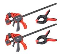 Gunpla 305 mm(12 in) Ratchet Bar Clamps Set, 440 mm Woodworking Spreader, 68 kg(150 lbs) Load, One-Handed Quick Grip Release and Clamp, with Spring Clamp Tools for Woodwork and DIY