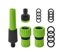 GUNPLA 4 PCS Garden Hose Connector Set, Includes Auto Shut-Off Connector, Quick Connector, Spray Nozzle & Tap Adapter (1/2"& 3/4" BSP), Fits 1/2", 5/8", 3/4" Hoses, for Watering Plants & Car Washing