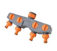 GUNPLA 4-Way Tap Connector 1 into 4, Fits 3/4" & 1" Outdoor Taps, Independent On/Off Valves, for Quick Connectors, Garden Hose Splitter for Watering & Car Washing