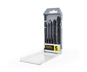 Gunpla 5 Pieces Drill Bits 4mm, 5mm, 6mm, 8mm, 10mm Glass Tile Concrete Brick Plastic Bits for Drilling Ceramic Brick Marble Wood Tungsten Carbide Tipped Black Twist Multi-Material Drill Bit Set