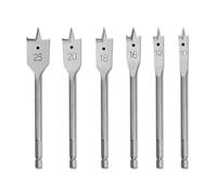 Gunpla 6 Pieces Spade Drill Bits Set 10-25mm, Carbon Steel Heavy Duty Hex Shank Paddle Bit Tools Woodworking Drilling Flat Bits Blades Kit for Plywood Plastics Chipboard Cuts