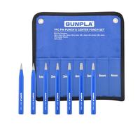 Gunpla 7 Pieces Drift and Center Punch Set Chrome Vanadium Heavy Duty 120mm Pilot Holes Drilling Punches with 1-6mm Head Tools Kit in Storage Pouch