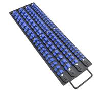 Gunpla 80pcs Sockets Organizer Tray, SAE 1/4 3/8 inch 1/2 Tools Socket Holder Ball Bearing Clipping, Storage Portable Rails Clips Durable Retention Lightweight Rack Tray with Handle for Workshop Home