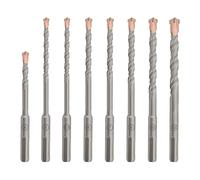 Gunpla 8pcs SDS Plus Drill Bits Set 5-12mm, Holes Hammer Drilling Bit Kit - Carbide Steel Heavy Duty Rotary Drive Shaft Cross Head Drills for Ceramic Brick Concrete Wall Stone Metal Plastic
