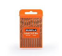 Gunpla Cobalt Drill Bits 3mm 10-Pieces, M35 HSS Metric Straight Shank Jobber Drill Bit Set with Plastic Case for Hardened Stainless Steel, Metal, Aluminium, Tile, Wood, Plastic and Cast Iron…