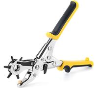 Gunpla Heavy Duty Leather Hole Punch Revolving Craft Puncher Hole Tool Punch Plier Grip Brass Pad, Screwdriver Grinding Rod for Saddle, Watch Strap, Shoe, Fabric, Multi Sized Belt Hole Puncher